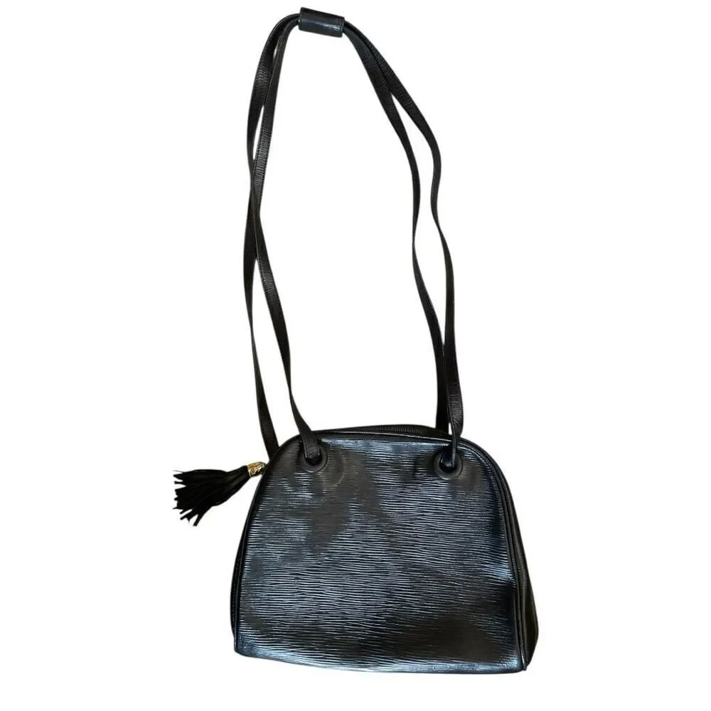 Cosci‎ Handmade In Italy Black Leather Shoulder Bag Quiet Luxury Capsule